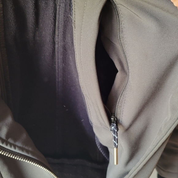 Guess S/CH Soft Shell Hooded Military Green Zip Women's Jacket Pockets Logo - Picture 8 of 13